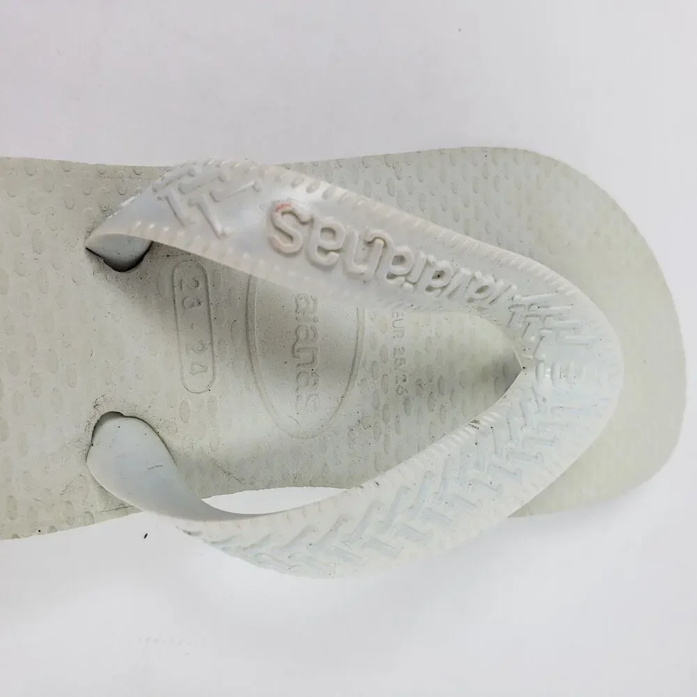 Havaianas Originals Toddler Size 9C White Slip On Casual Flip Flop Sandals